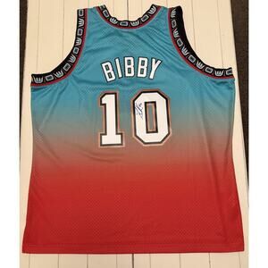 NEW Mitchell Ness Vancouver Grizzlies Mike Bibby Teal AUTOGRAPH Jersey 3XL NWT